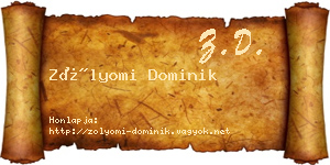 Zólyomi Dominik névjegykártya